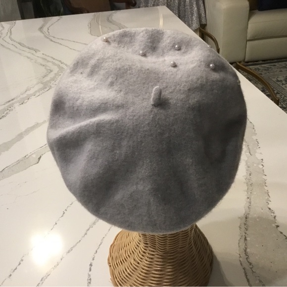 Grey French New Hat with Pearls - Picture 3 of 10
